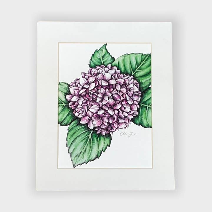 Pink Hydrangea Flower 8x10 Matted Print for wholesale by Elena Johnson Art