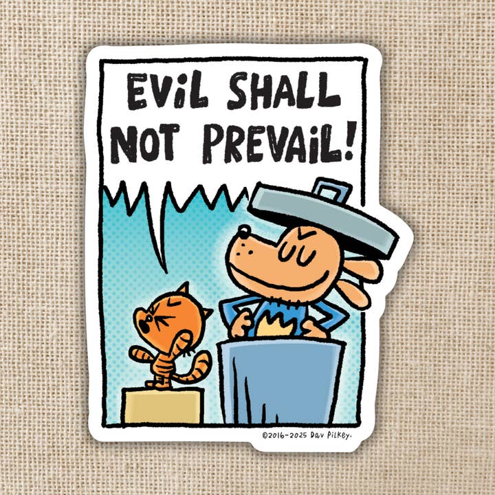 Autocollant "Le Mal Ne Prévaudra Pas" | Dog Man pour la vente par Kingdom of Threads