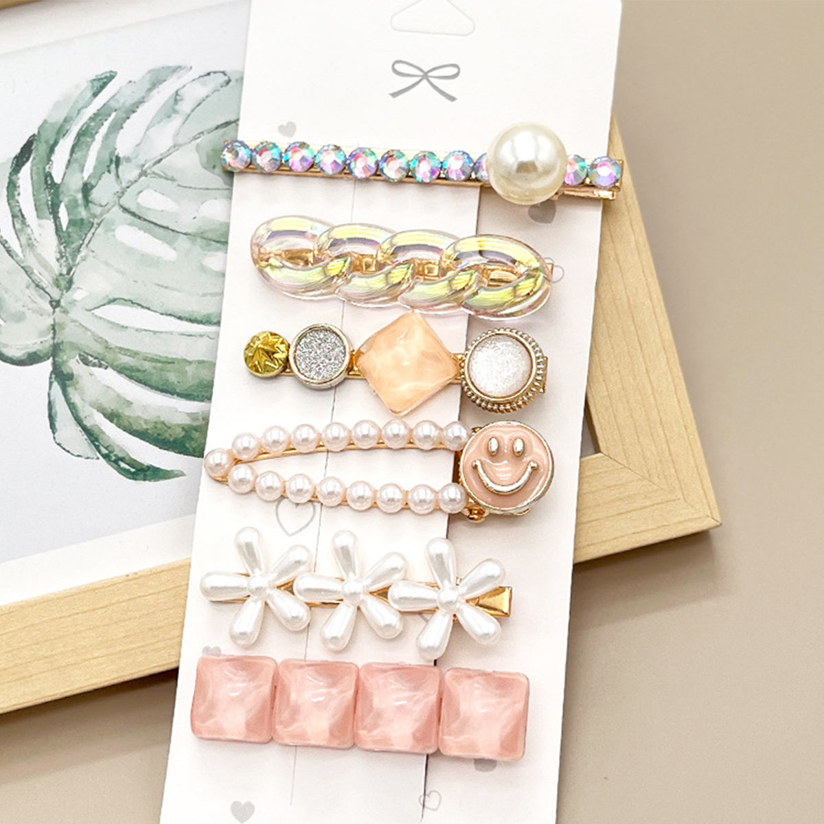 ACCITY - Wholesale Hair Clip - Women's - Rhinestone Pearl Hair Clip Set-Elegant Side Pin _CWASC0349622