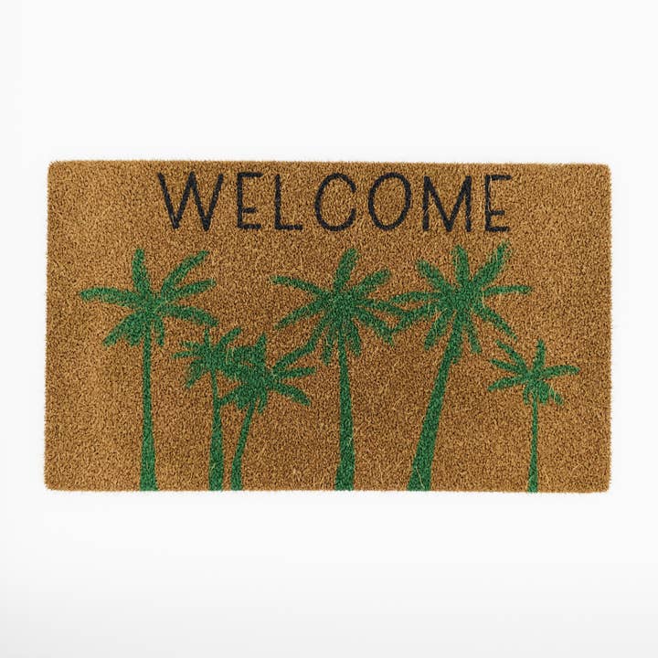 Natural Coconut Coir "Welcome" Palms Doormat for wholesale by Avera Products