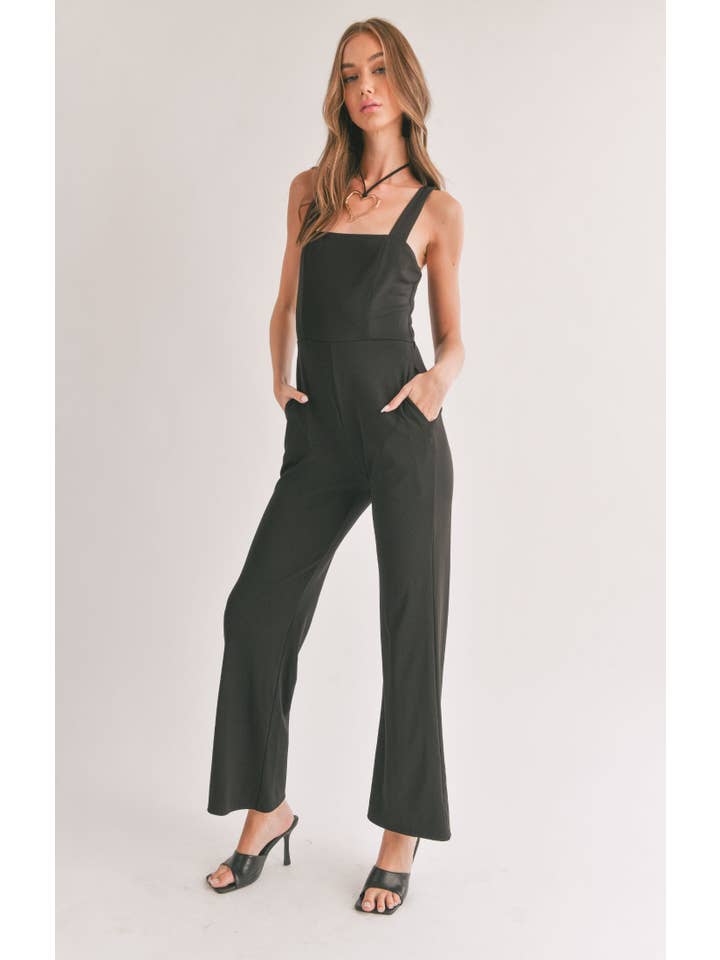 Sage The Label - Wholesale Jumpsuit - Women's - Icon Square Neck Jumpsuit: BLACK