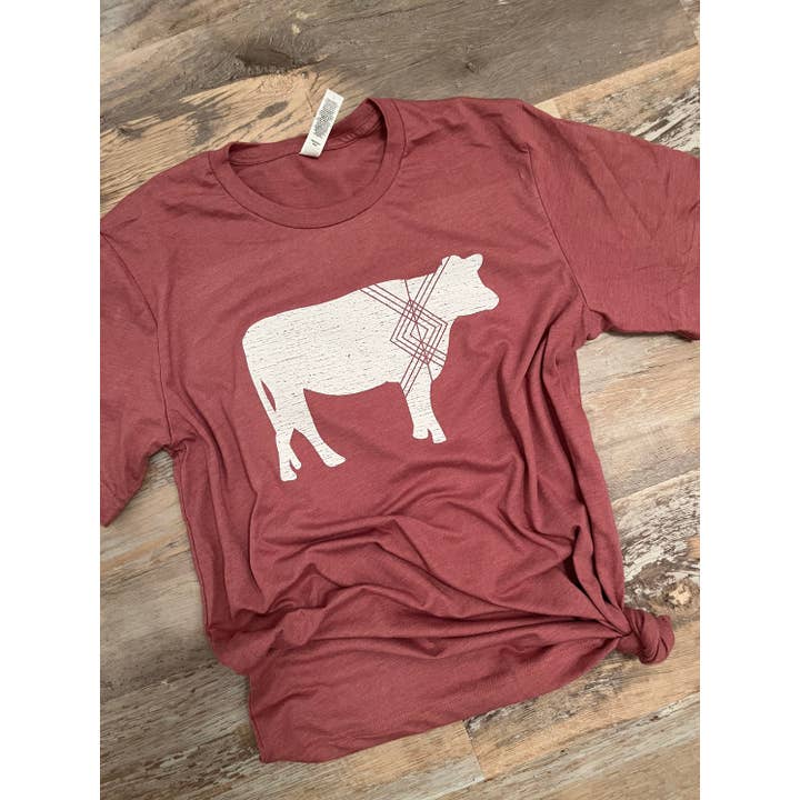 T-Shirt mit geometrischer Kuh-Silhouette für den Großhandel von Cows and Crayons
