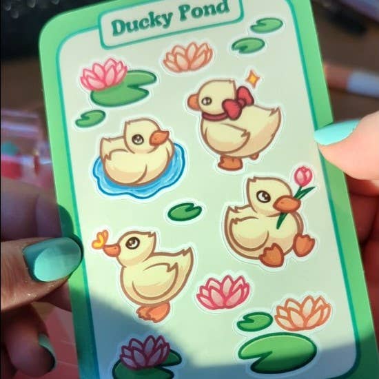 Ducky Pond - Sticker Sheet for wholesale by Pink Brownie