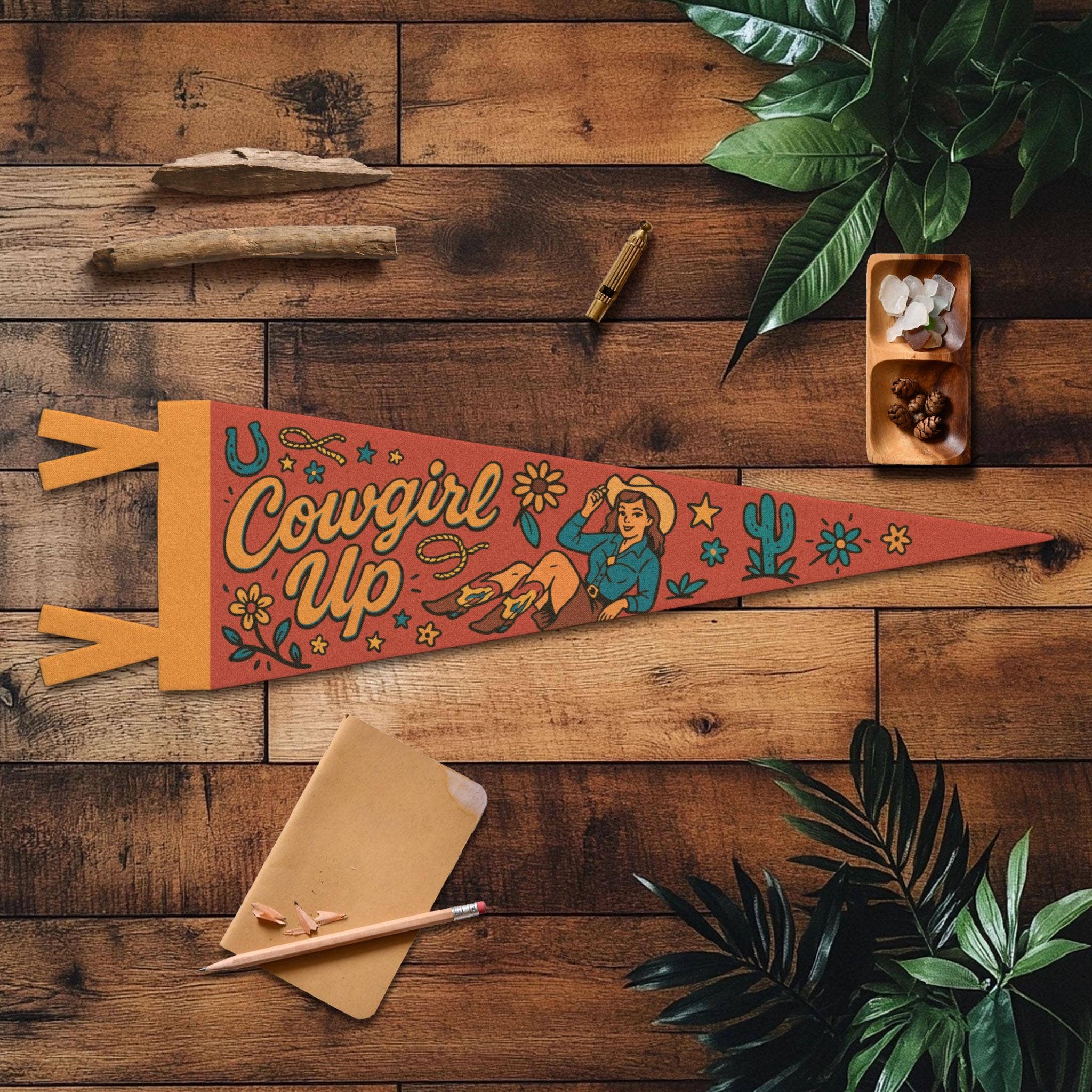 Benoit's Design Co. - Wholesale Sign - Cowgirl Up Felt Pennant4