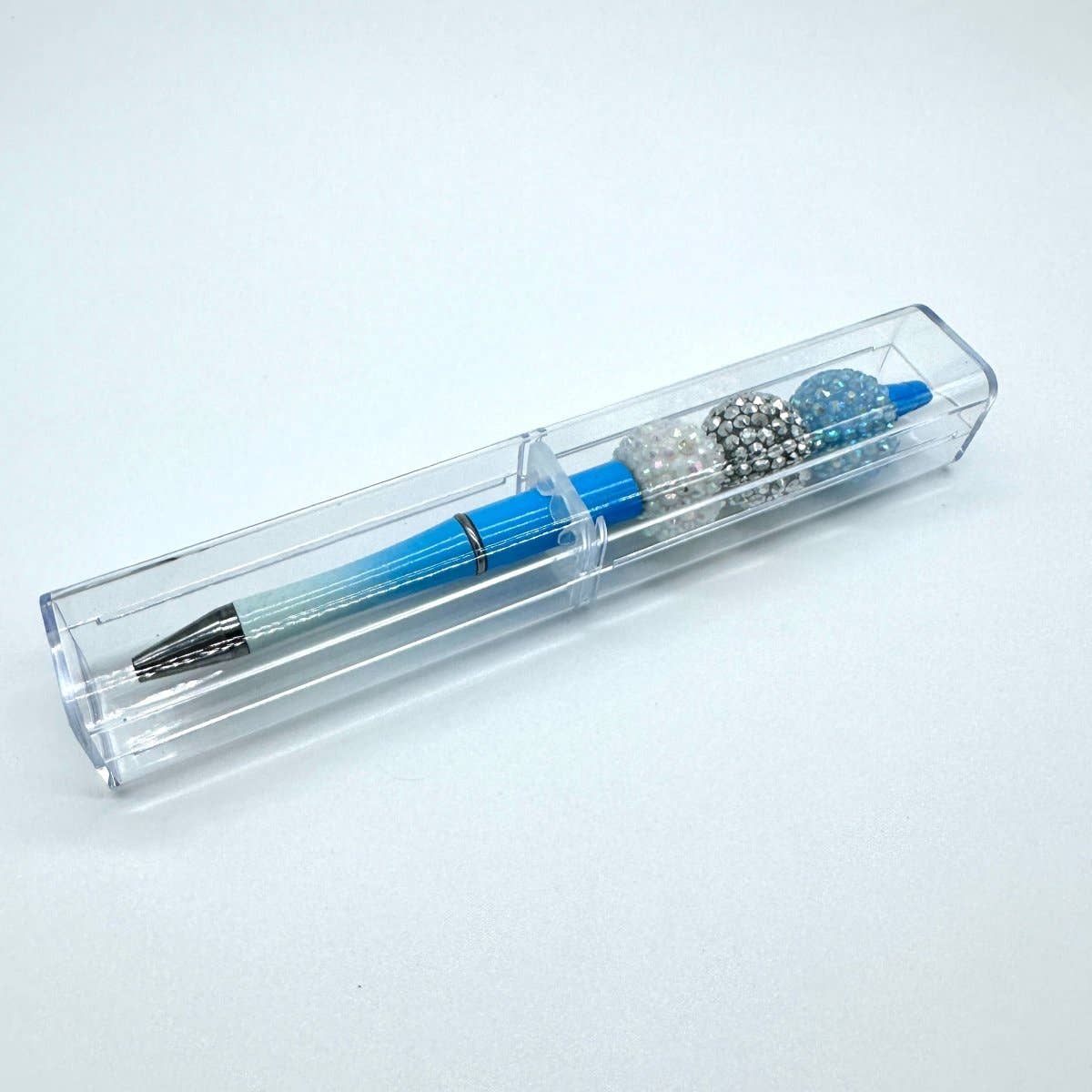 Beyond Bead - Vente Stylos - Stylo à perles en strass - Bleu ciel2