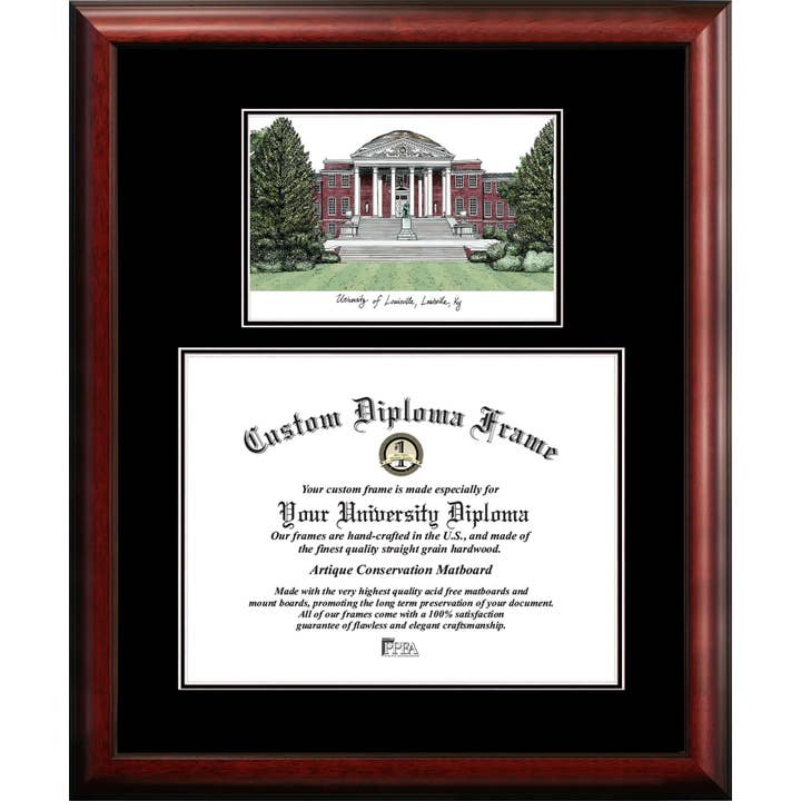 University of Louisville 17w x 14h Diplomate Diploma Frame for wholesale by Campus Images
