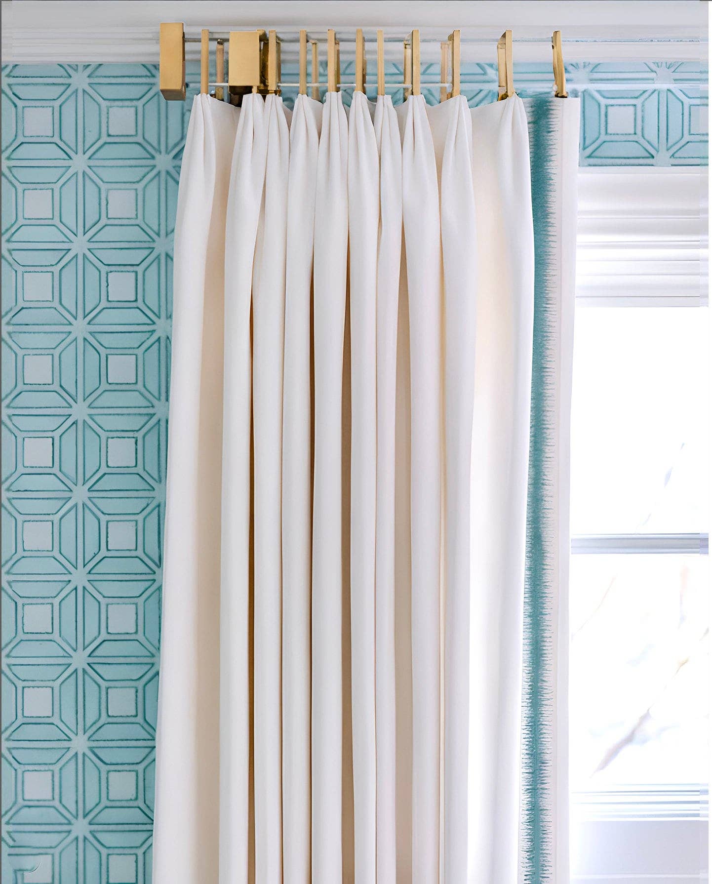 LuxHoldups - Wholesale Curtain Rod - Lucite Rectangular Curtain Rod with Brass Brackets8