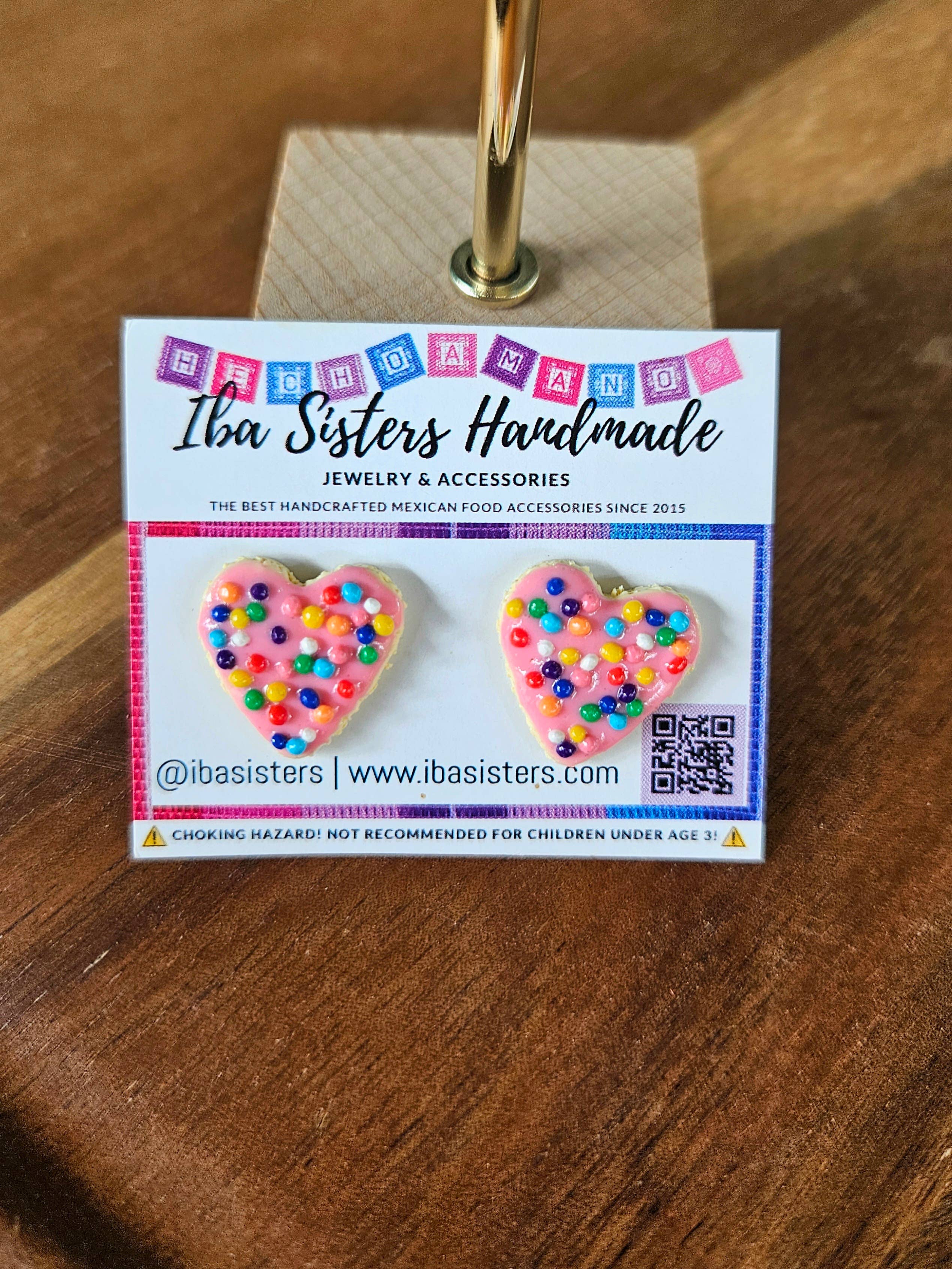 Iba Sisters – Engroshandel Ørestikkere – Pan Dulce- Cortadillo Hjerter (drys kager) Øreringe1