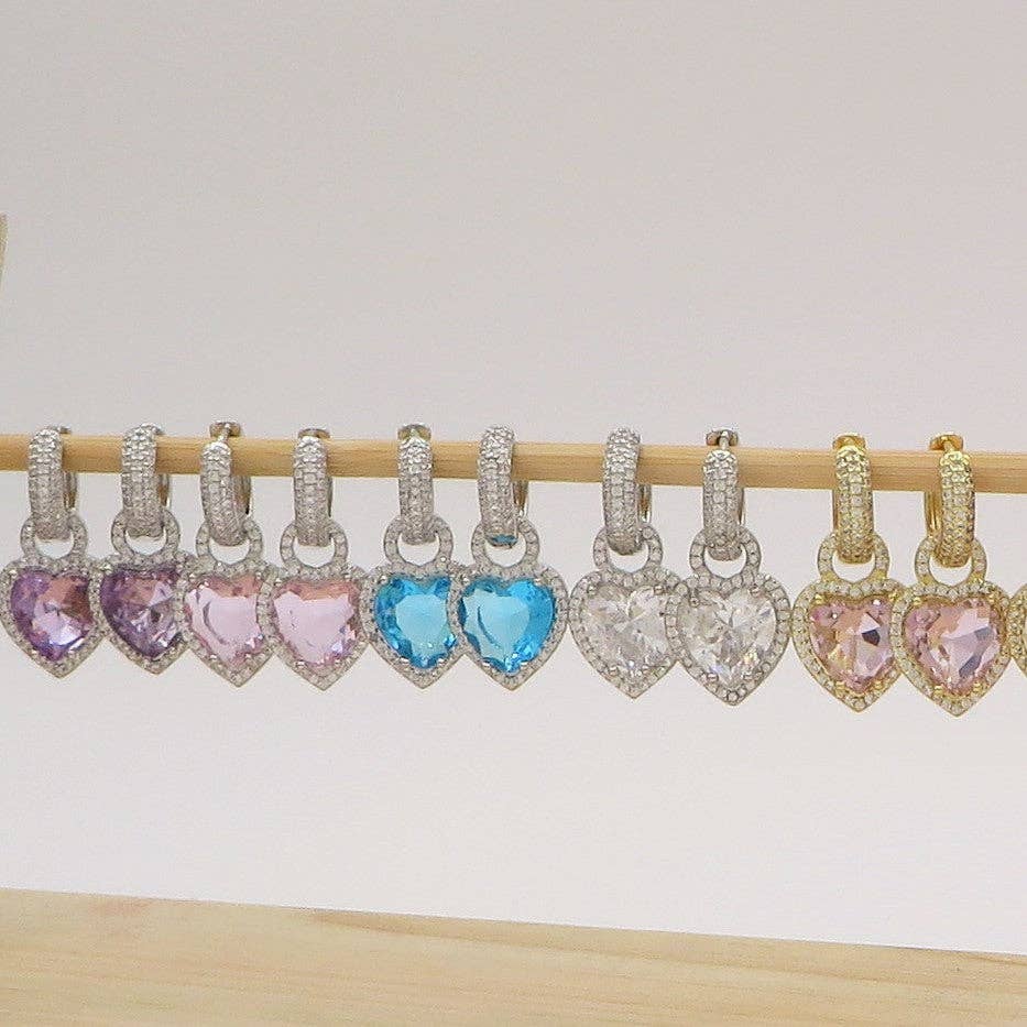 Daemon srls - Wholesale Hoop Earrings - AURORA HOOPS ~ Orecchini mini cerchi zirconati FULL in Cubic Zirconia a forma di cuore16