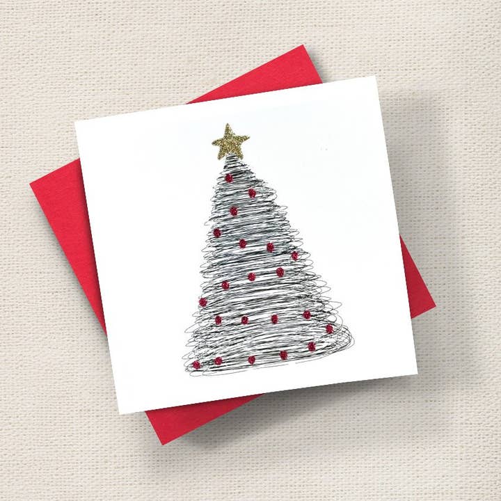 Glittrande Träd (Röd) för wholesale av English Graphics