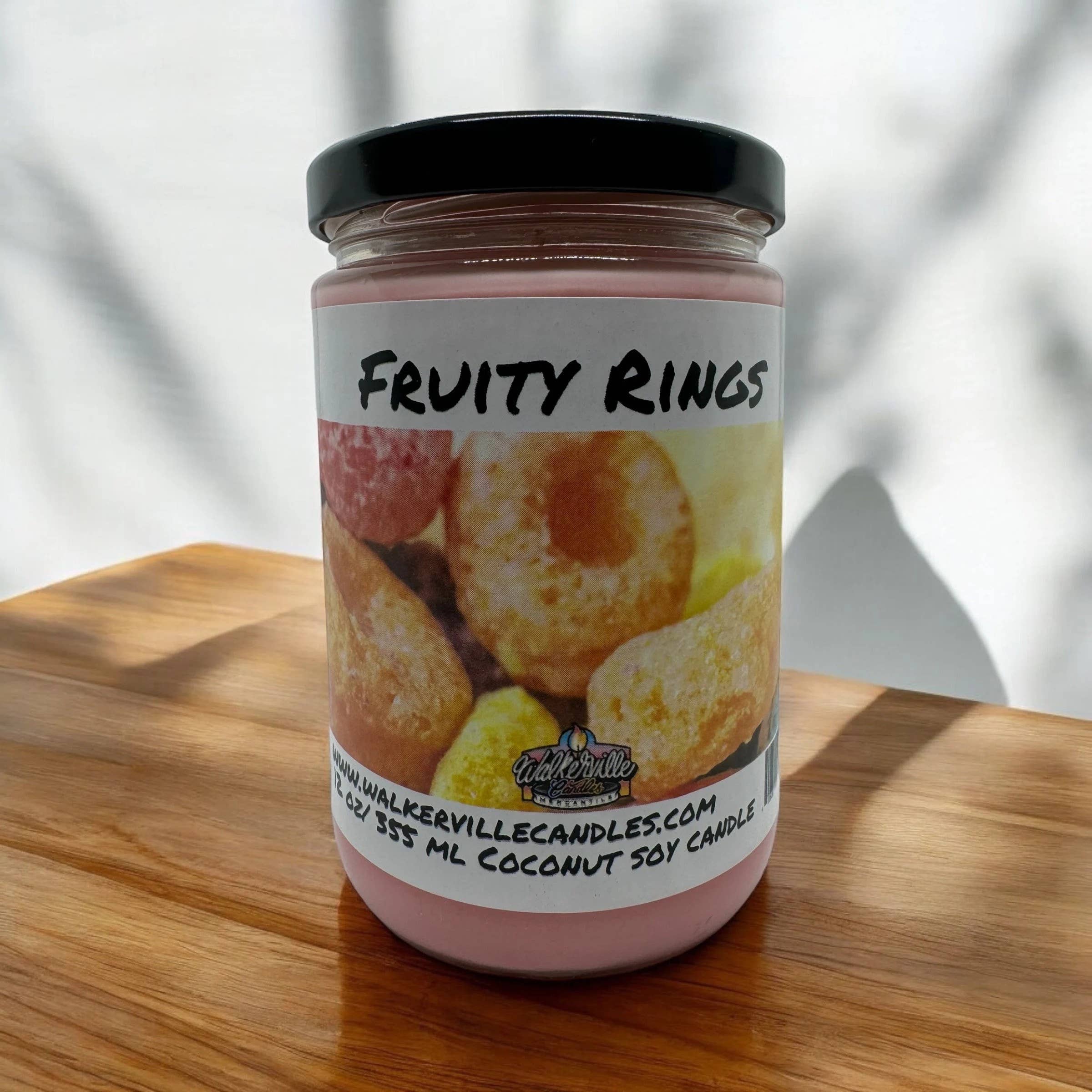 Walkerville Candles - Wholesale Jar/Filled Candle - Fruity Rings Eco-friendly 12 oz Coconut Soy Candle
