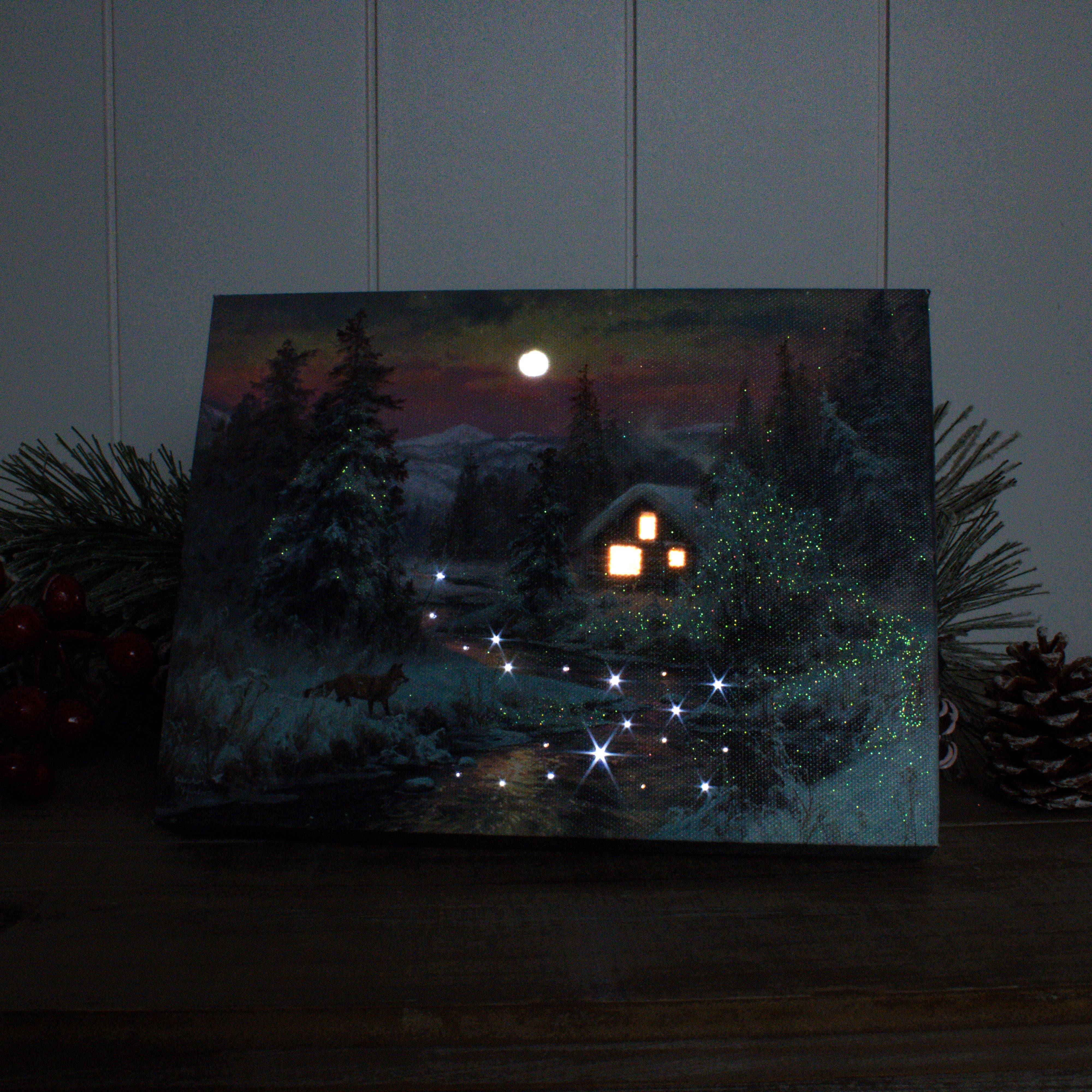 Glow Decor - Wholesale Decorative Tabletop Object - Twilight Hideout 8x6 Lighted Tabletop Canvas2