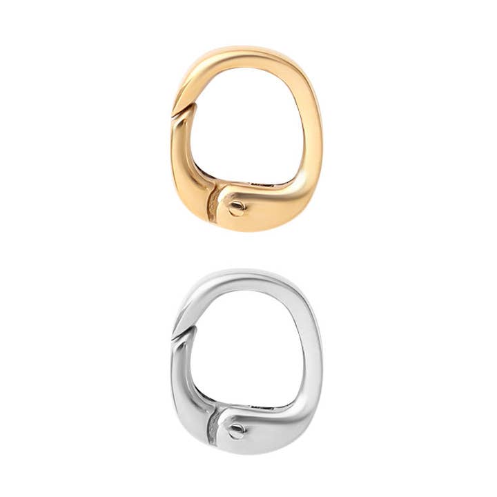 Abgerundeter quadratischer Mini-Karabiner aus 18 Karat Gold PVD-Edelstahl/ENC0035 für den Großhandel von WJW