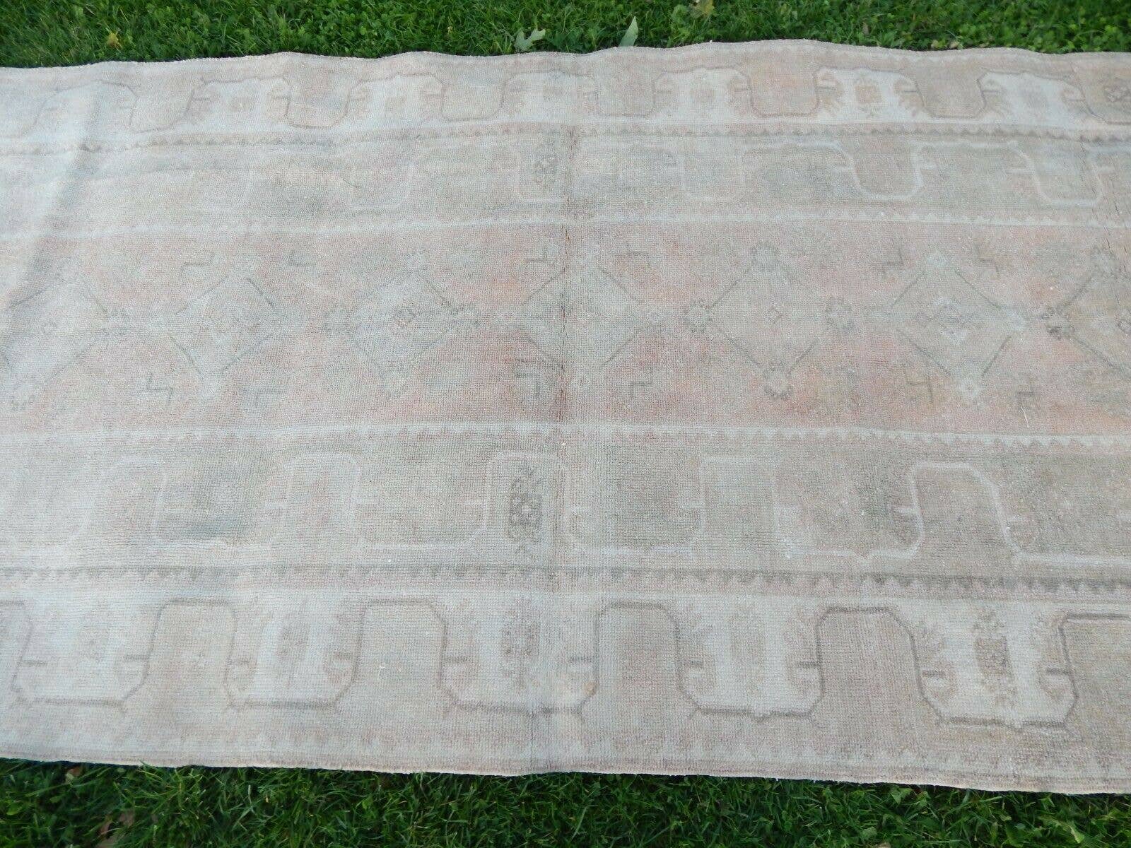 Vintage Pillows Store - Wholesale Runner Rug - Distressed Vintage Turkish Oushak Runner - Pastel Kurdish6