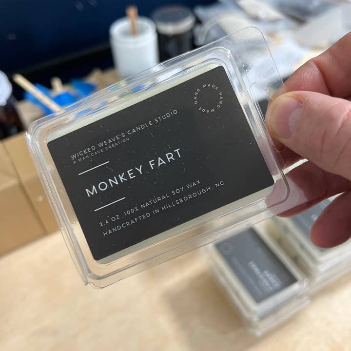 Wicked Weave’s Candle Studio - Wholesale Jar/Filled Candle - Monkey Fart Soy Wax Candle (4 Size Options)