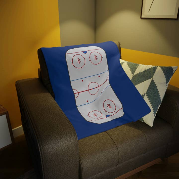 Hockey Mama Designs - Wholesale Throw Blanket - Hockey Rink Plush Fleece Blanket