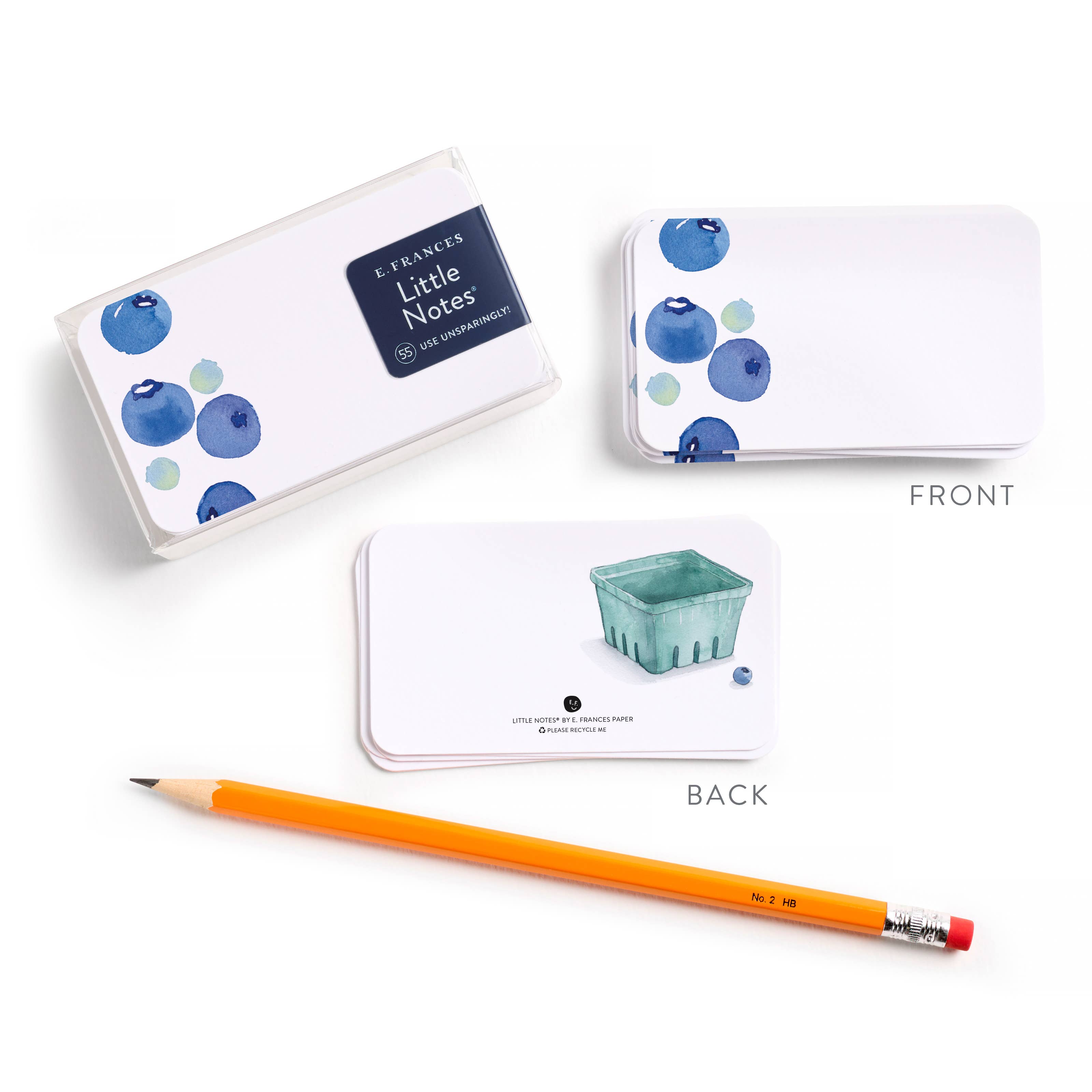 E. Frances Paper – wholesale Kontorsmateriel/Notecard Set – Blåbär Little Notes®1