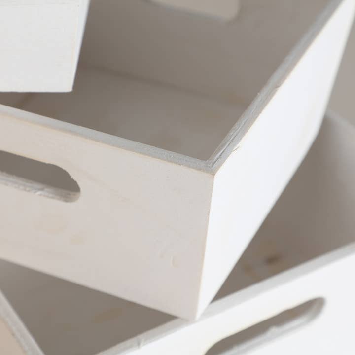 B&B - Wholesale Decorative Box - Box J/3, Made of Poplar Wood, in Cream Color, 23X23X11cm1