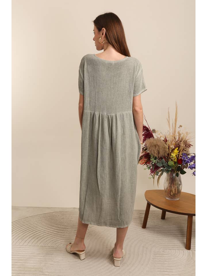 LÉA & LUC - Wholesale Jurk - Dames - Jurk van 50% katoen en 50% linnen REF. 1012013