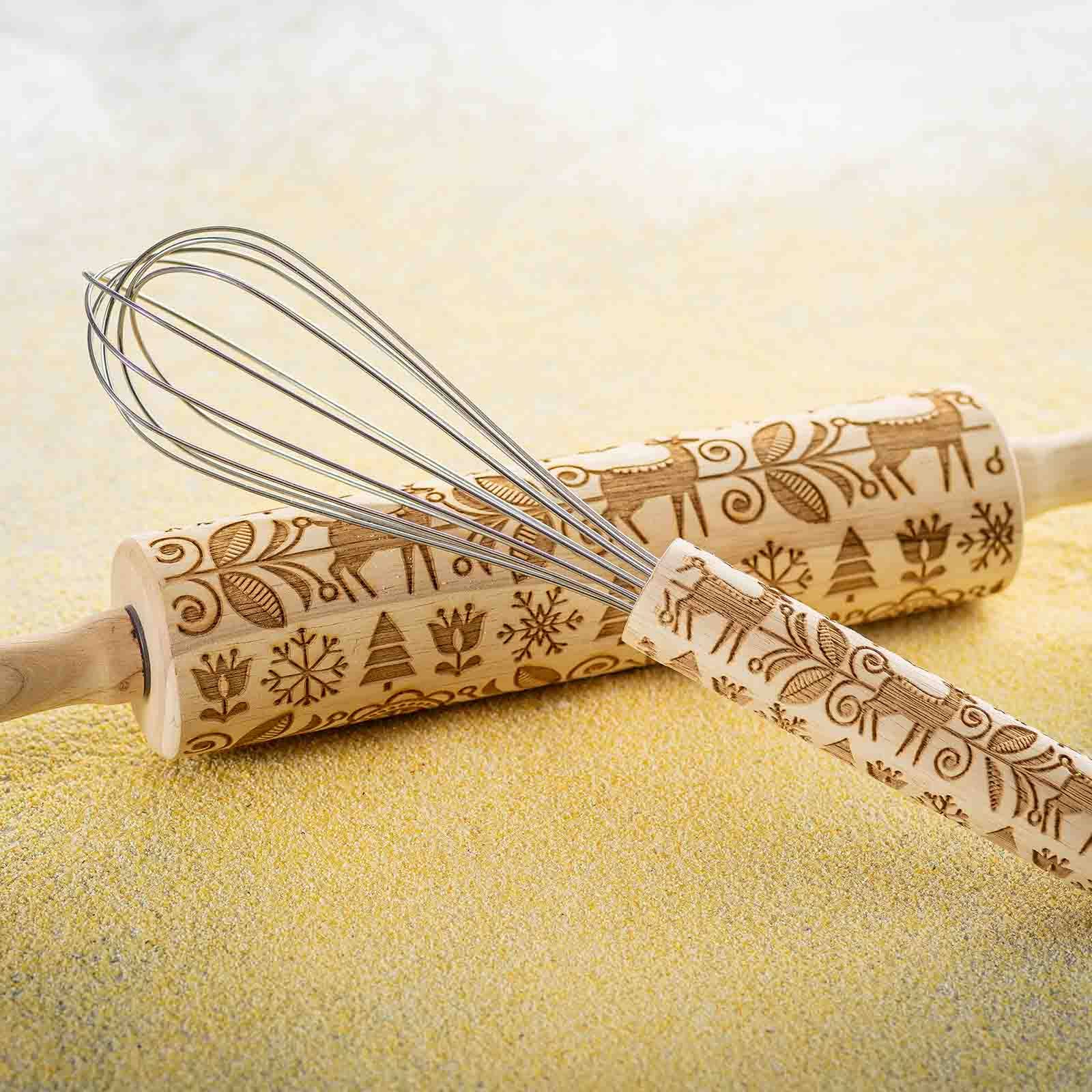 TableCraft Products Company - Wholesale Kitchen Tool/Gadget - Embossed Decorative Whisk, Winter Design4