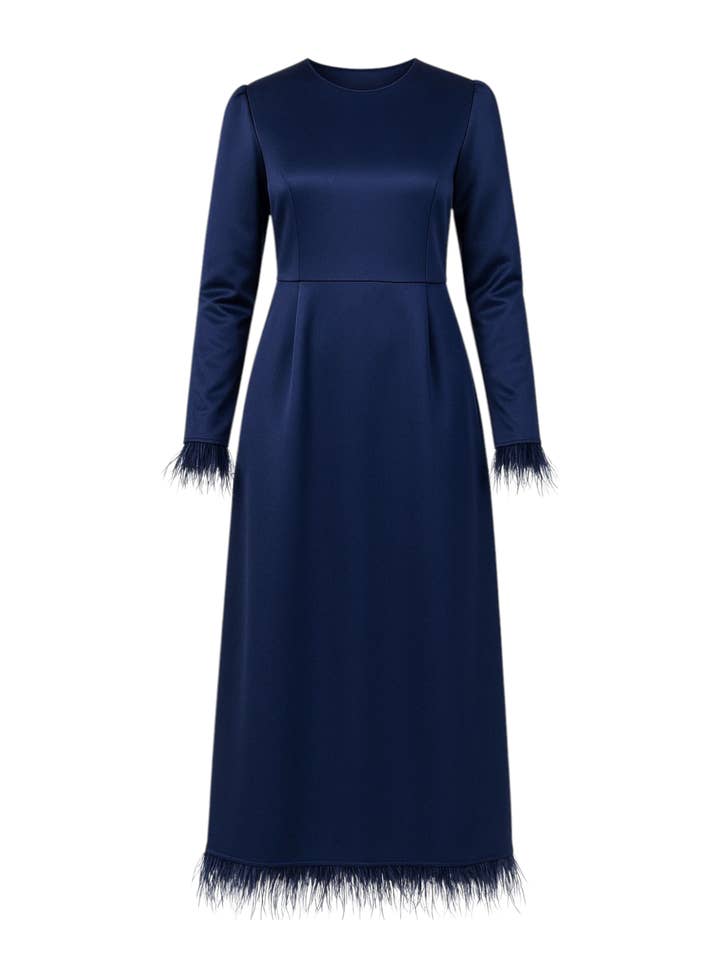 WENOR - Wholesale Dress - Women's - Satin dress women's evening dress simple Abiye Abaya modest fashion2