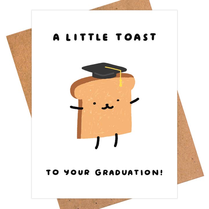 Punny Toast Graduation Card - Funny College Grad Gift for wholesale by iej studio