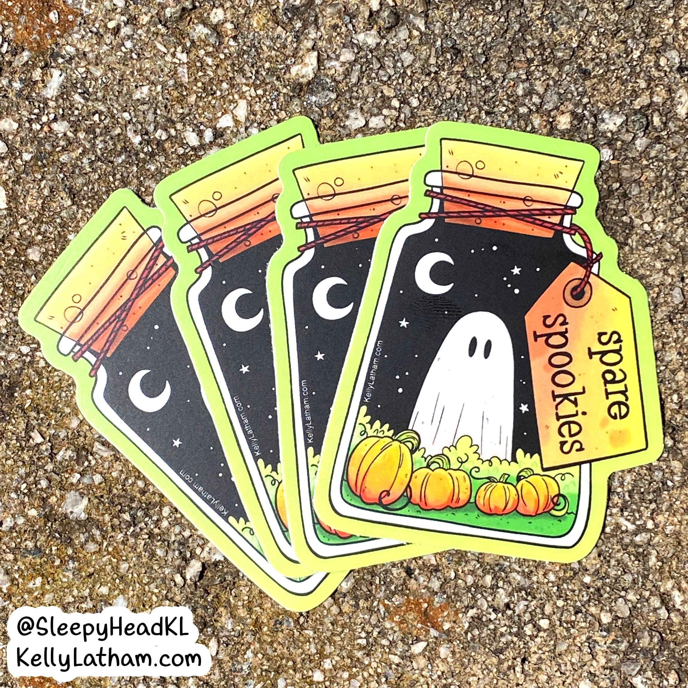 Kelly Latham Art - Wholesale Sticker - Halloween Ghost Spooky waterdichte vinylsticker grappig schattig3