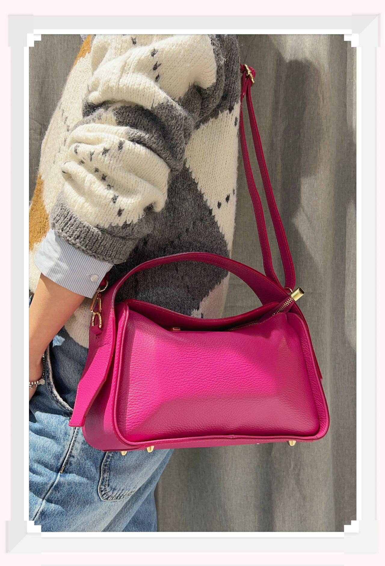 Z et Z – Großhandel Schultertasche – Damen – Handtasche aus genarbtem Leder mit Reißverschluss11