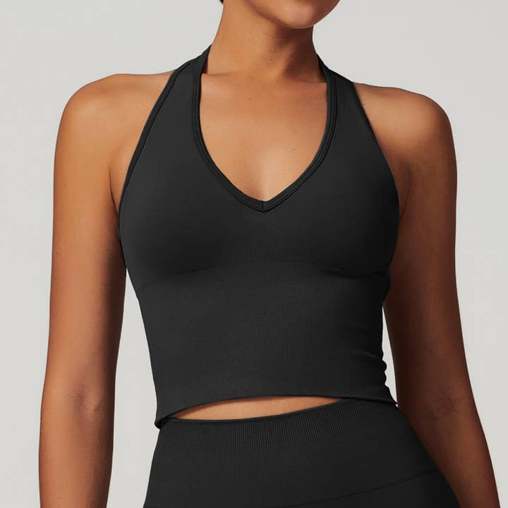 KK Bloom – wholesale Sportbehåar – Dam – Steg-Halter Neck Sport-BH för Ultimat Komfort och Stil