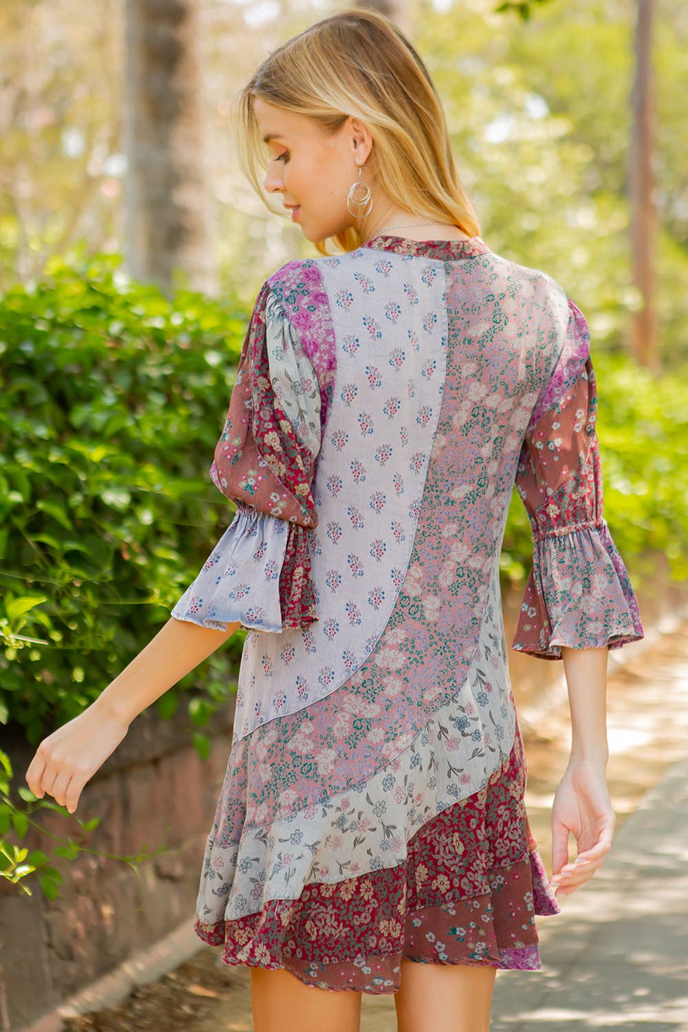 Young Threads - Wholesale Dress - Women's - Boho Patchwork Overdyed Babydoll Dress5