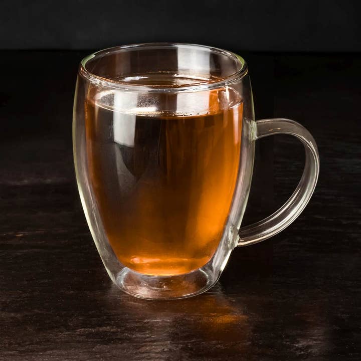 Creano - Wholesale Coffee Mug - Double walled thermal glass dg-hh 400 ml; set of 4
