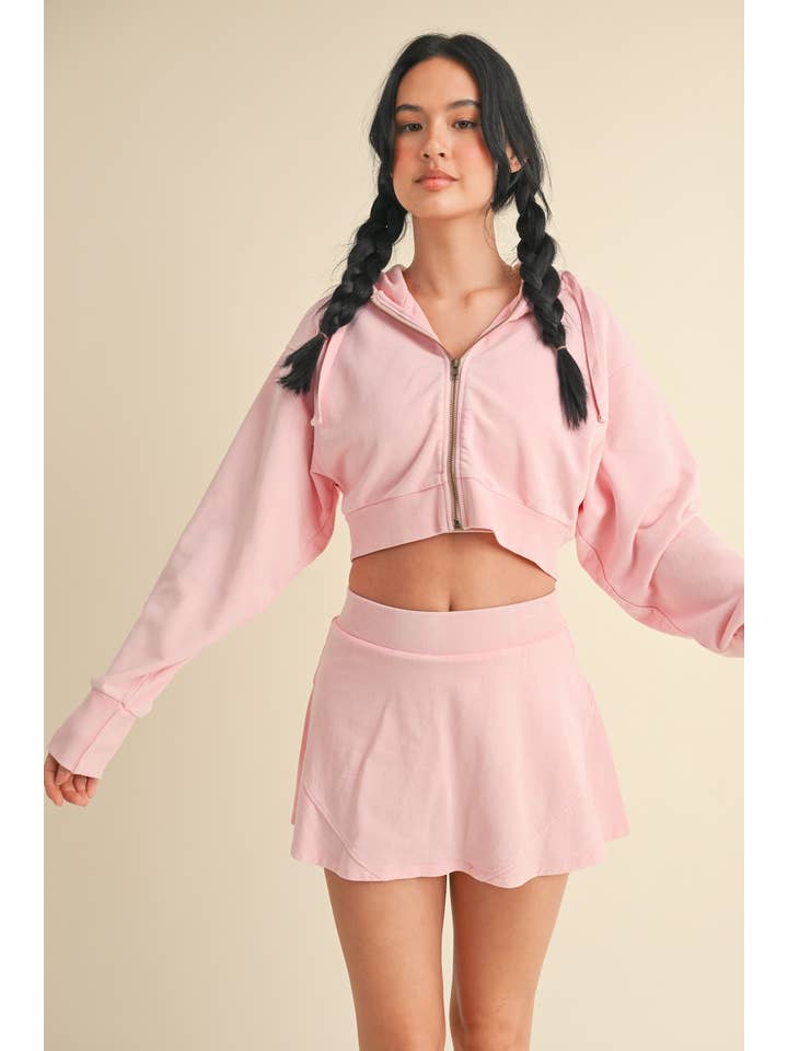 KIMBERLY C - Wholesale Hoodie - Women's - Mineral Wash Oversized Crop Hoodie5