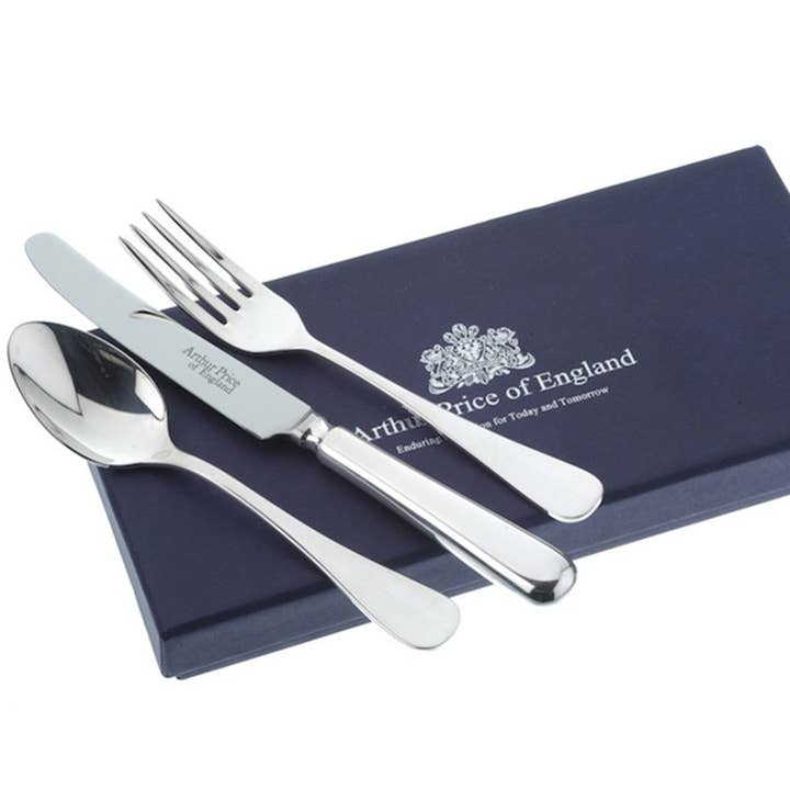 Baguette 3-Piece Silver Plated Child,s Set for wholesale by Arthur Price