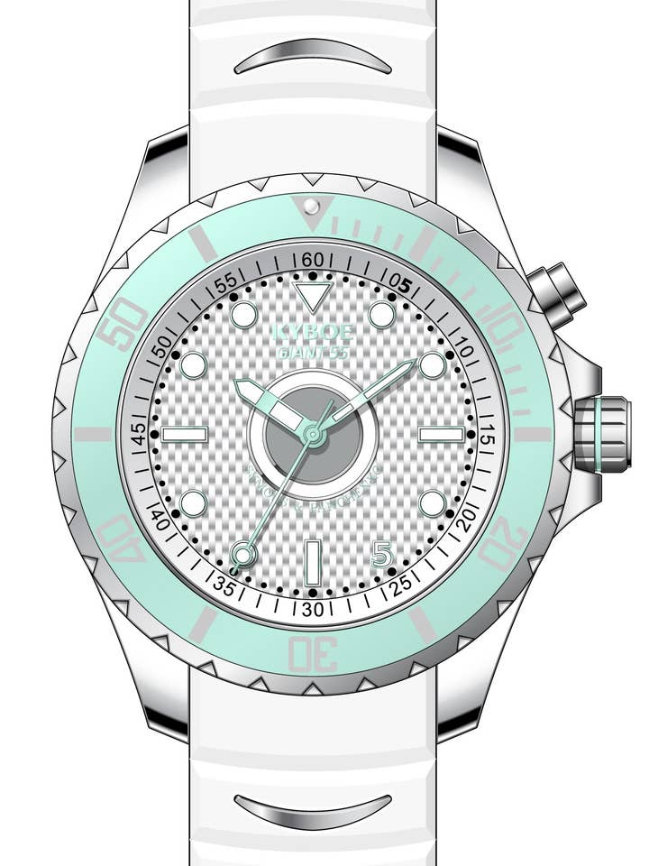 Kyboe - Giant 55 - Reethi Rah, argent poli à 3 aiguilles 10 ATM pour la vente par Symons & Panchenko