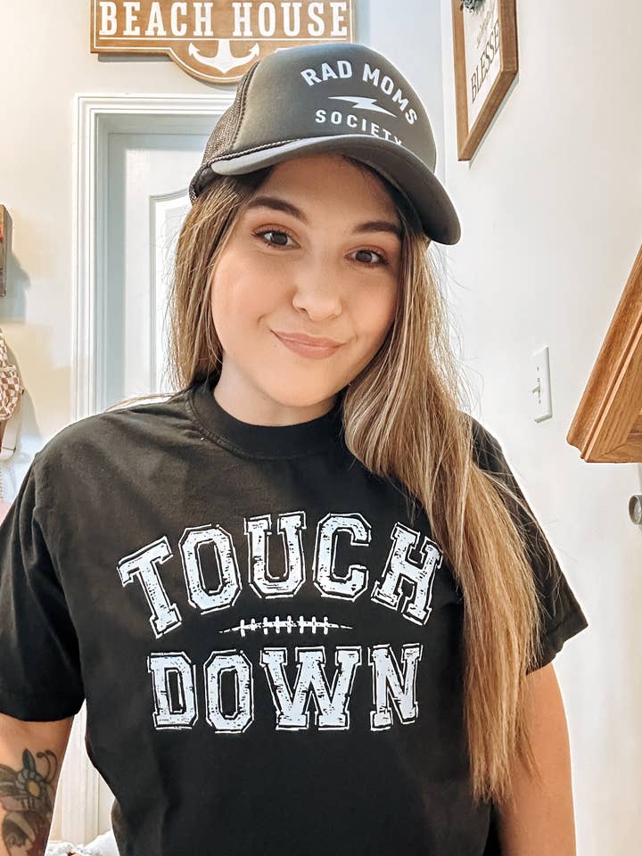 Adult | Touchdown | Black Tee for wholesale by Tiny Trends Co