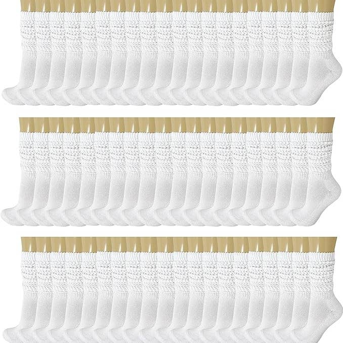 120 Pairs Extra Long Heavy Slouch Cotton Socks, Size 5-10 for wholesale by Mars Outlet Store LLC