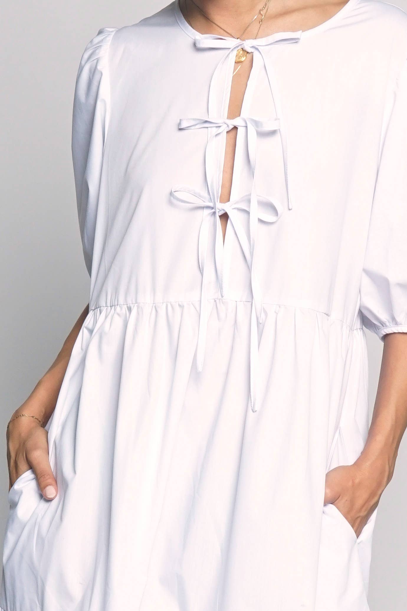 Sans Souci - Wholesale Jurk - Dames - POPLIN MAXIJURK MET STRIKSLUITING VOOR7