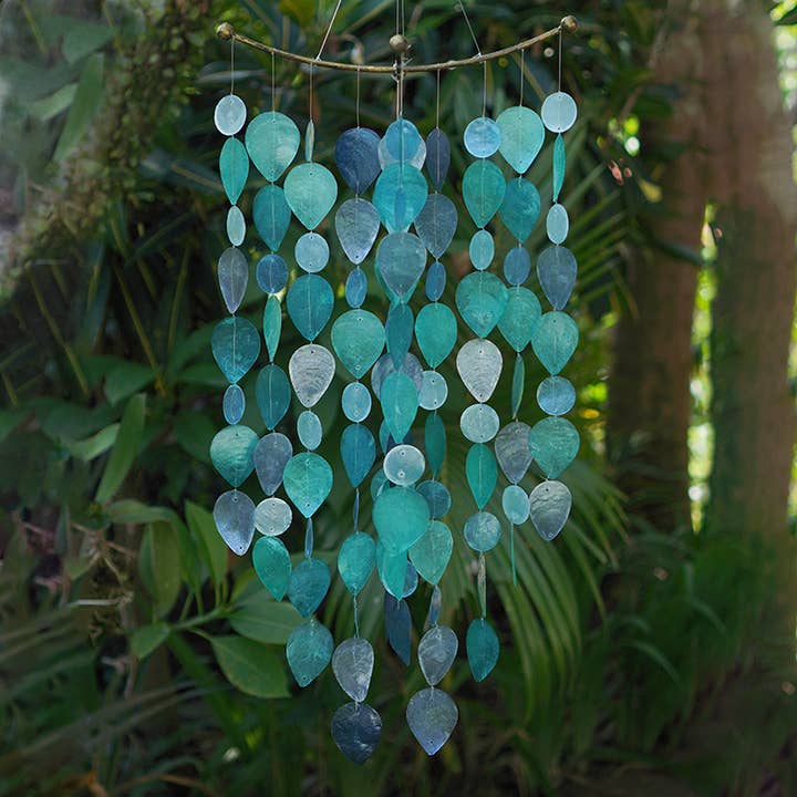 Balizen by zen zen garden home - Wholesale Wind Chime - Capiz Chime Leaf | Teal
