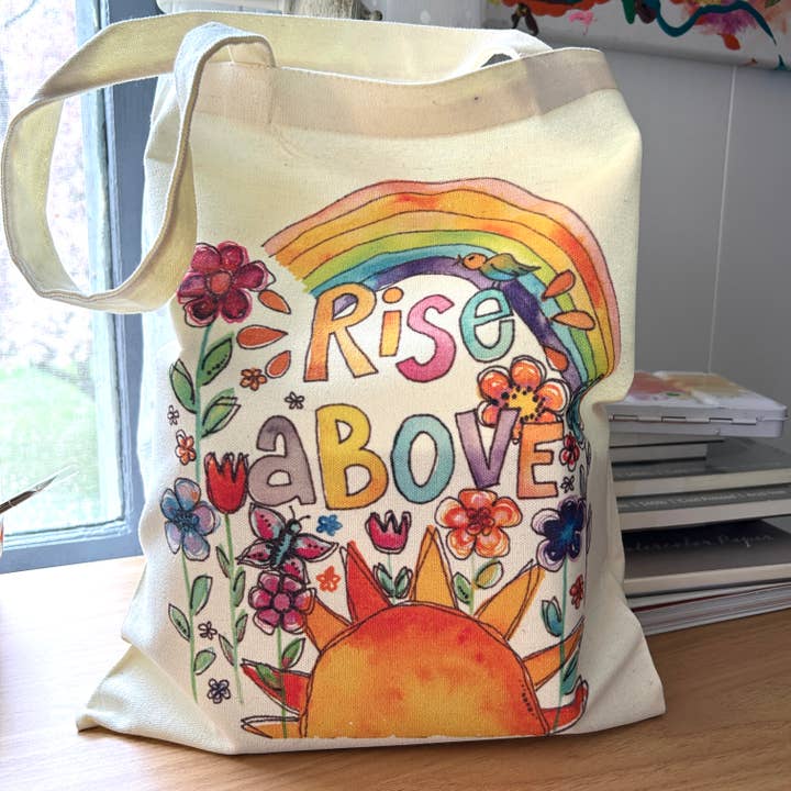 Bolso de lona que sobresale con mi obra de arte original en acuarela para venta al por mayor de stickersbyjodi