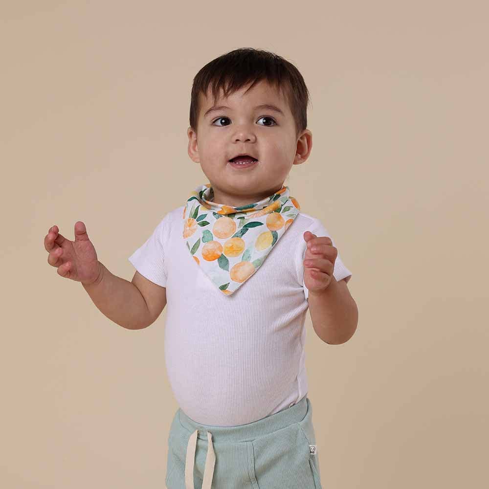 Snuggle Hunny – wholesale Bandana bib – Citrus Squeeze Organic Dribble Bib5