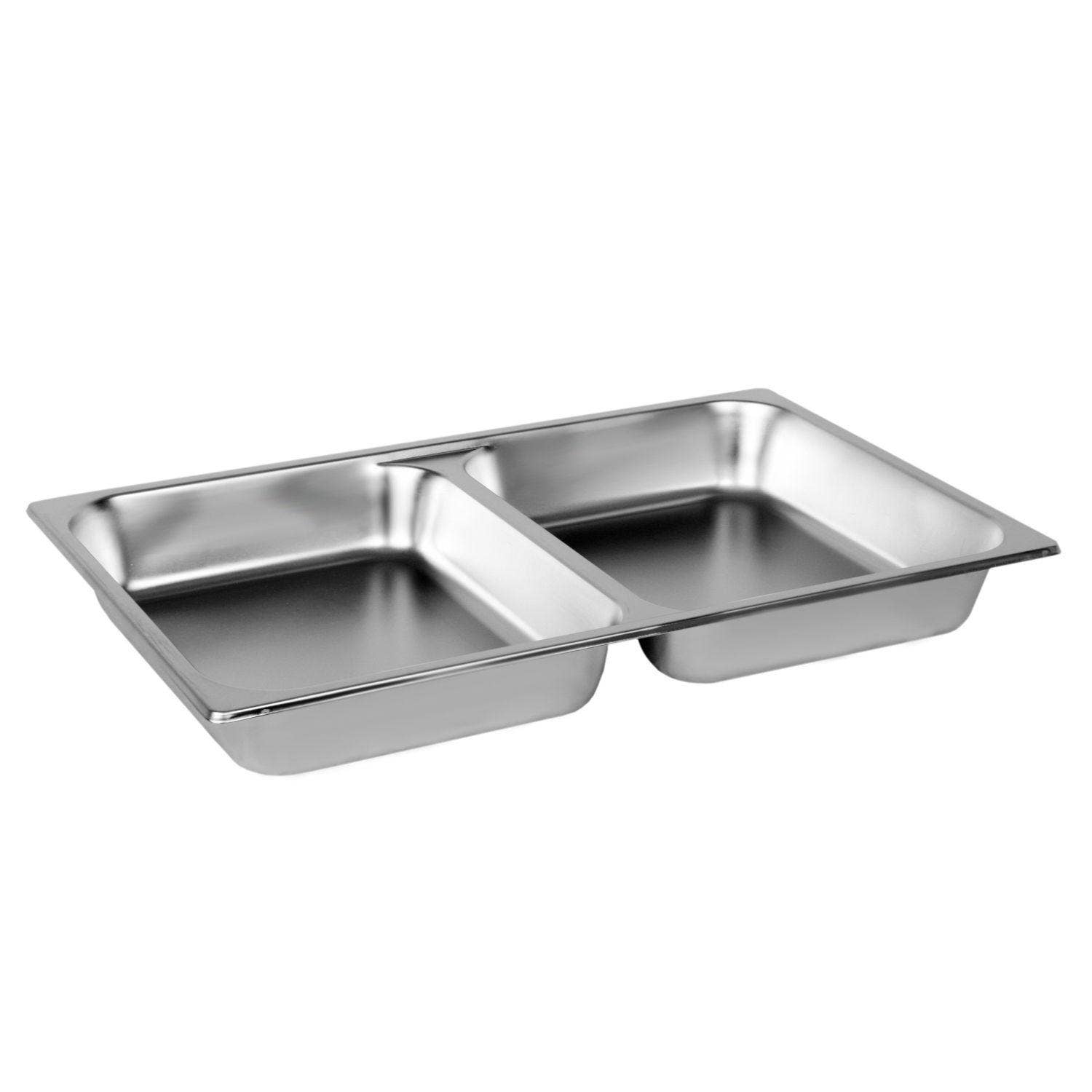 KT Supply - Wholesale Kitchen Storage/Organizer - Full Size 2 1/2"Deep 24 Gauge Steam Pans,Divided Pan1