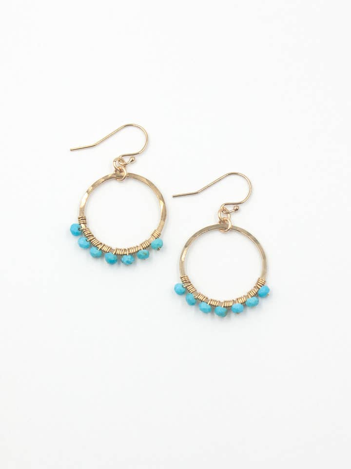 Sunrise Gemstone Hoops | Small 1" for wholesale by Pure Indigo Design