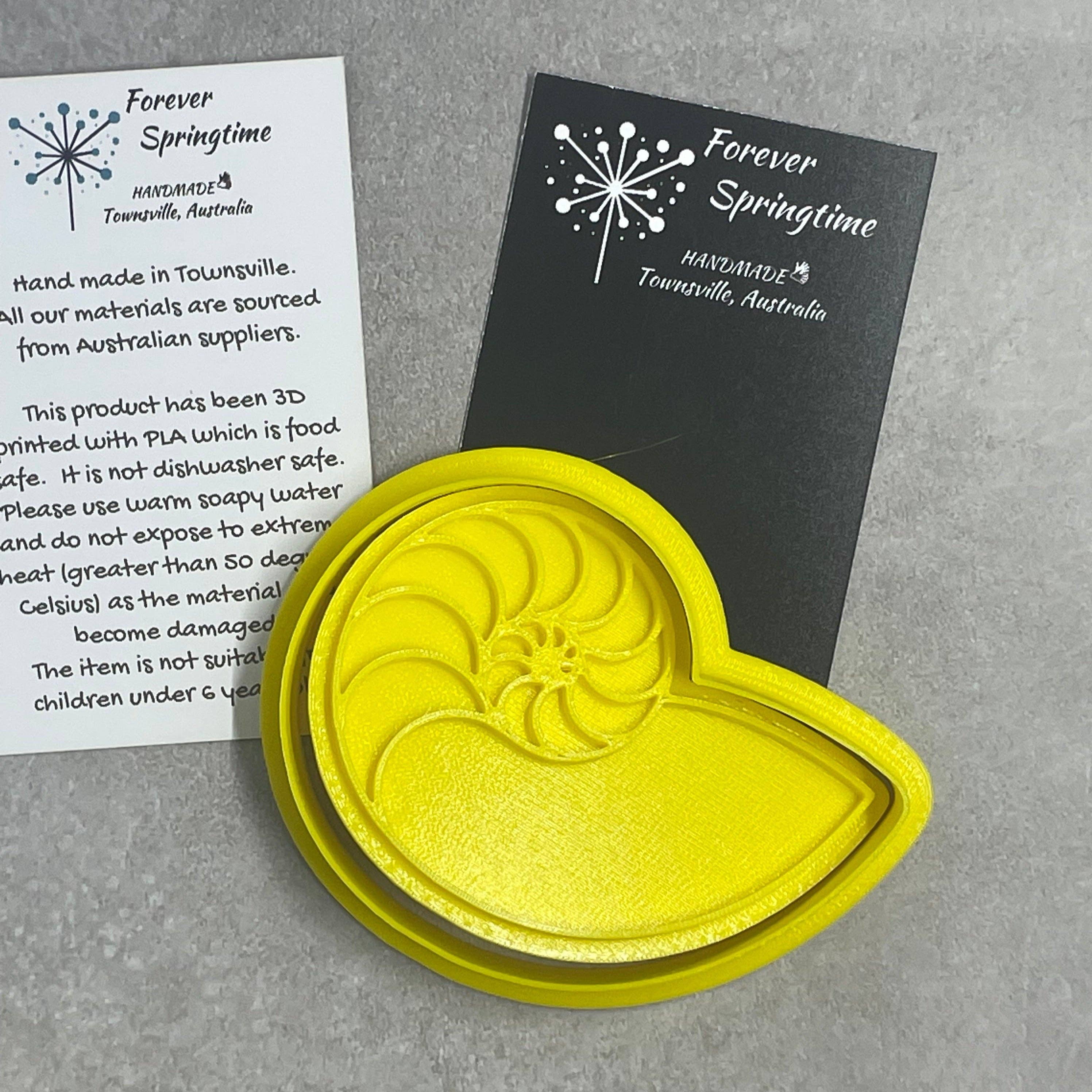 Forever Springtime - Wholesale Cookie Cutter - Ocean NAUTILUS SHELL Cookie Cutter and Embosser Stamp for Fondant / Polymer Clay / Clay / Plasticine0