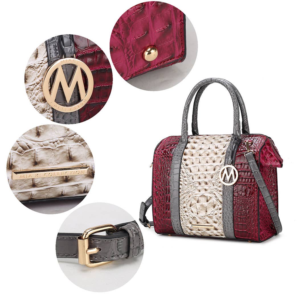 MKF Collection - Venta al por mayor Bolso con correa - Mujer - Bolso Ember de piel vegana con estampado de cocodrilo sintético para mujer3