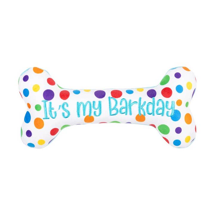 HUXLEY & KENT Dog Power Plush Its My Barkday Bone S for wholesale by King Wholesale Pet Goods
