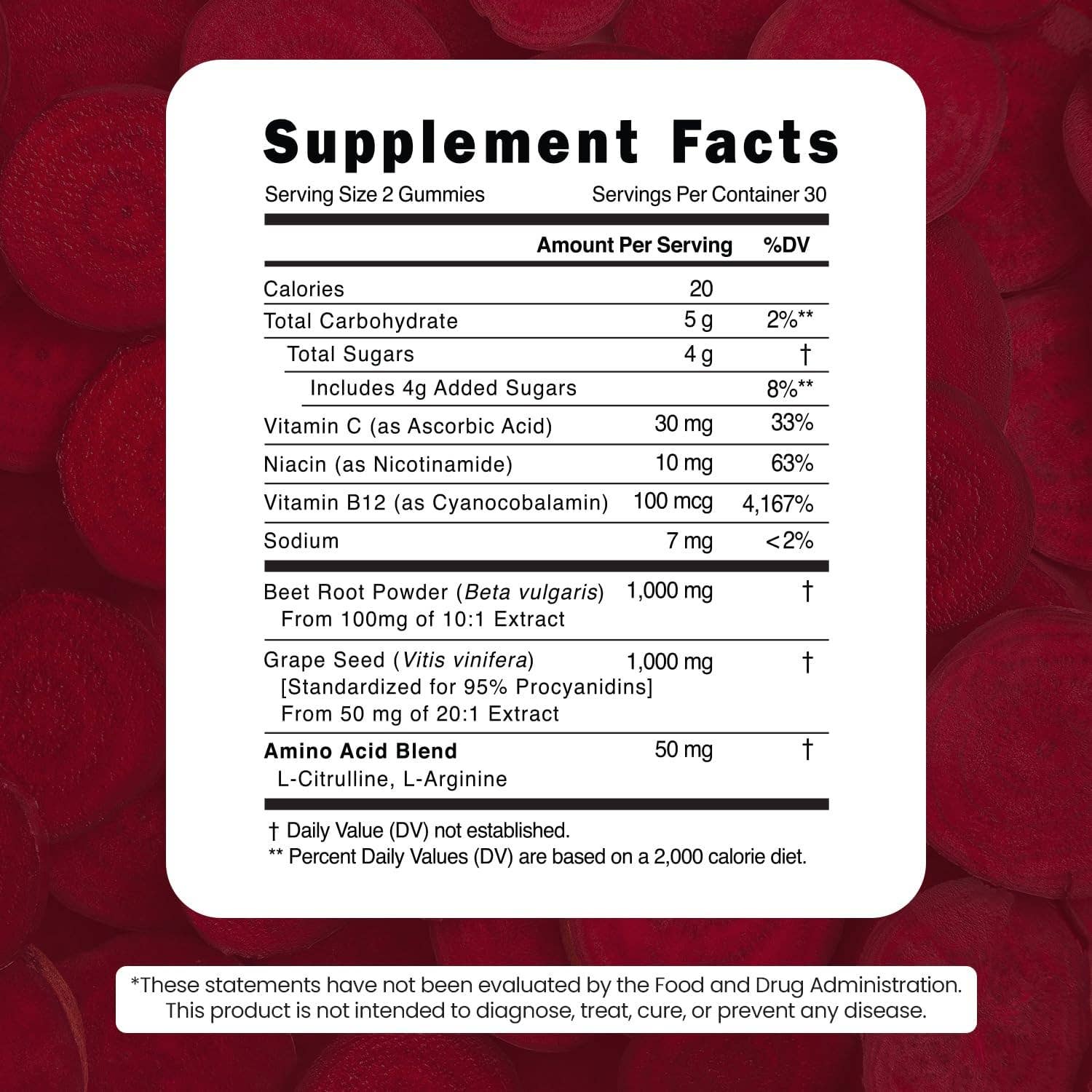 Vitamize inc – wholesale Oralt tillskott/Vitamin – Potenta rödbetor Gummies 1000mg - Kväveoxidtillskott6