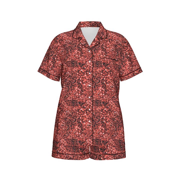 All-Over Print Women's Imitation Silk Pajama Set With Short Sleeve for wholesale by fullbreedcustom
