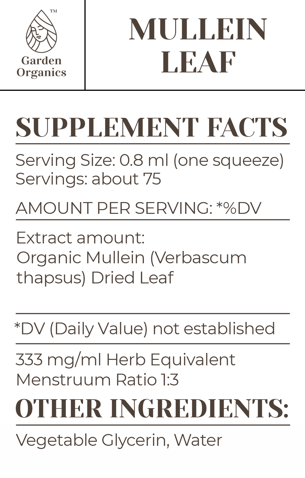 Garden Organics - Wholesale Tincture - Mullein Leaf Tincture1