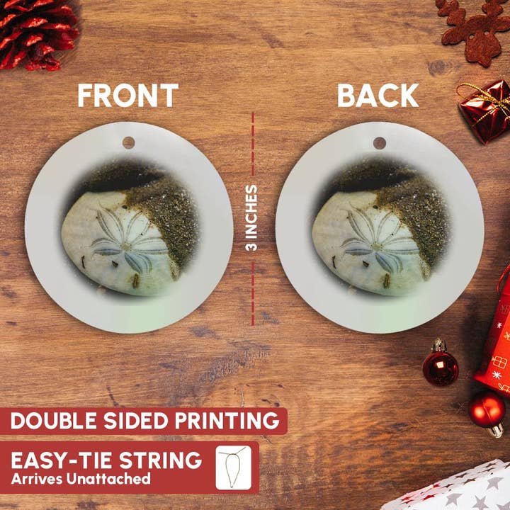 3dRose - Wholesale Ornament - 3dRose, California, Morro Bay. Sand dollar on Morro Strand State Beach., Ornament2