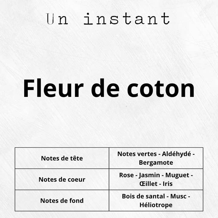 Un instant - Wholesale Wax Melt - Scented wax melt: Cotton flower1